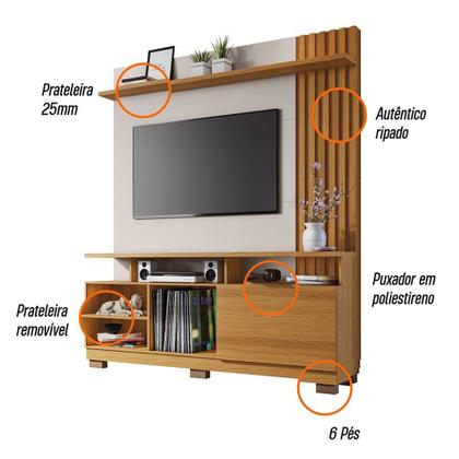 Imagem de Estante Home Theater Artheo Cinamomo/Off White para TV até 55” - HB Móveis