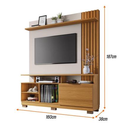 Imagem de Estante Home Theater Artheo Cinamomo/Off White para TV até 55” - HB Móveis