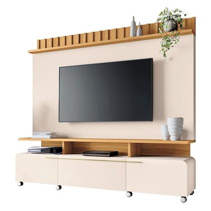 Imagem de Estante Home Theater Artís Off White Cinamomo e Aparador Infinity Cinamomo  HB Móveis