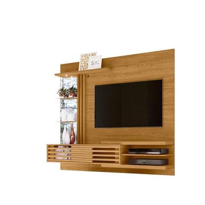 Imagem de Estante Home Theater Bancada Suspensa Frizz Supreme Cumaru com Cristaleira Marina Cumaru Opala - Madetec