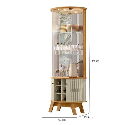 Imagem de Estante Home Theater Bancada Suspensa Frizz Supreme Cumaru com Cristaleira Marina Cumaru Opala - Madetec