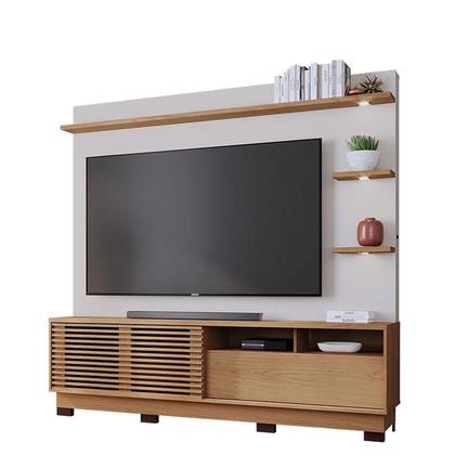 Imagem de Estante Home Theater Campeche Com Pés Freijó Off White Matte com Mesa de Centro Jeri Freijó Off White e Aparador Riviera Freijó  Colibri