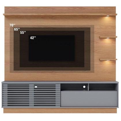 Imagem de Estante Home Theater Campeche Freijó Cinza Acetinado - Colibri