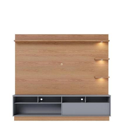 Imagem de Estante Home Theater Campeche Freijó Cinza Acetinado Com Aparador Riviera Freijó - Colibri