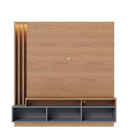 Imagem de Estante Home Theater Humaita Freijó Cinza Acetinado Com Aparador Riviera Freijó  Colibri