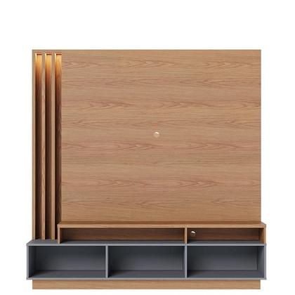 Imagem de Estante Home Theater Humaita Freijó Cinza Acetinado com Aparador Riviera Freijó  Colibri