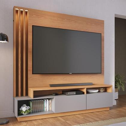 Imagem de Estante Home Theater Humaitá Freijó/Cinza Fosco para TV de 75” - Colibri