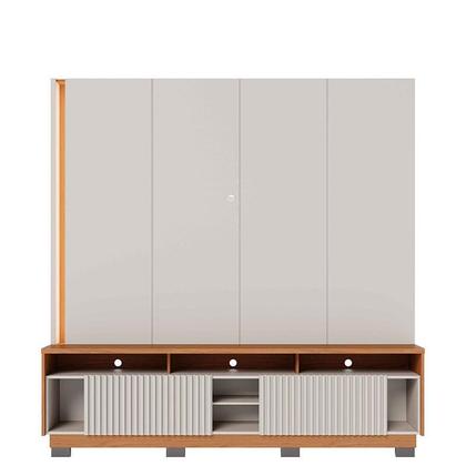 Imagem de Estante Home Theater Jordão Com Pés Off White Freijó e Aparador para Sala Riviera Off White  Colibri