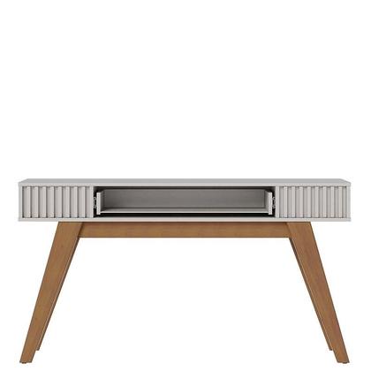 Imagem de Estante Home Theater Jordão Com Pés Off White Freijó e Aparador para Sala Riviera Off White  Colibri