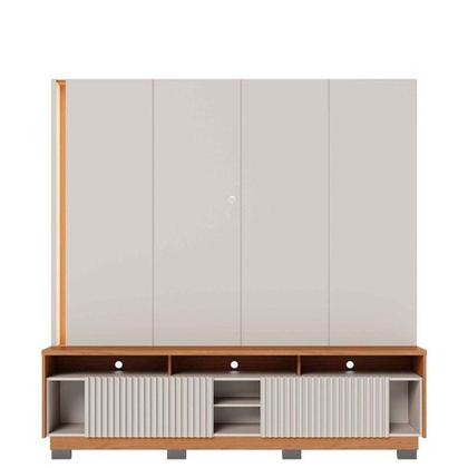 Imagem de Estante Home Theater Jordão Com Pés Off White Freijó E Mesa De Centro Jeri Freijó Off White - Colibri