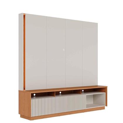 Imagem de Estante Home Theater Jordão Off White Freijó com Aparador Riviera Freijó  Colibri
