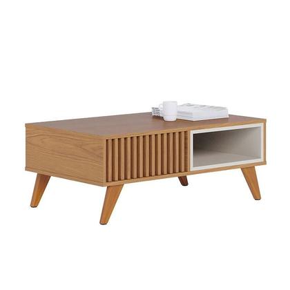 Imagem de Estante Home Theater Jordão Off White Freijó com Mesa de Centro Jeri Freijó Off White e Aparador Riviera Freijó  Colibri