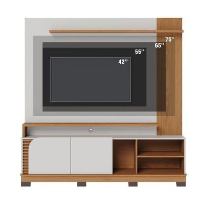 Imagem de Estante Home Theater Jurerê 1.8 Off White Matte Freijó - Colibri