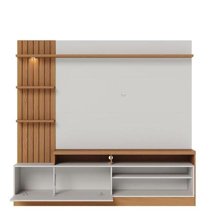 Imagem de Estante Home Theater Maceió Com Pés com Mesa de Centro Jeri Freijó Off White e Aparador Riviera Freijó  Colibri