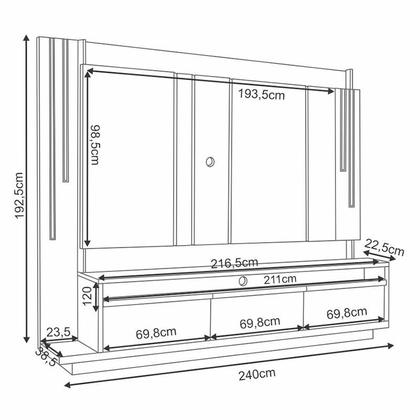 Imagem de Estante Home Theater Montane Off White Cinamomo - HB Móveis