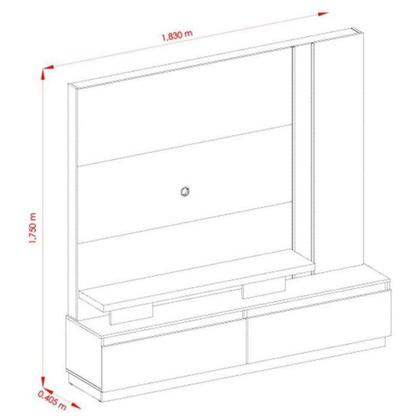 Imagem de Estante Home Theater New Apolo Para TV até 75 Cor Calacata Off White - Madetec Móveis