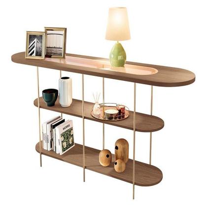 Imagem de Estante Home Theater Nobre Off White Castanho E Aparador Infinity E Kit Mesa De Centro Sky Castanho - Hb Móveis