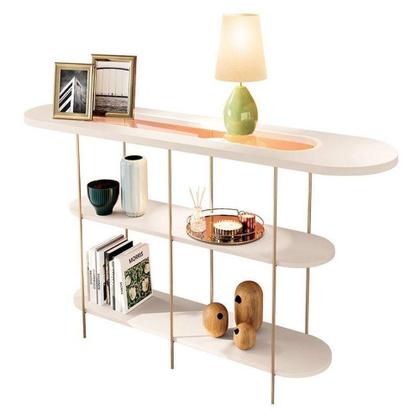 Imagem de Estante Home Theater Nobre Off White Cinamomo E Aparador Infinity E Mesa De Centro Sky Off White Hb Móveis