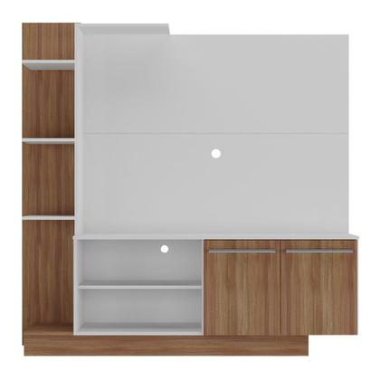 Imagem de Estante Home Theater para TV até 55 Pol. Denver Multimóveis Argila Acetinado com Branco Texturizado