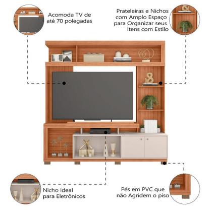 Imagem de Estante Home Theater Para TV Até 70" Atlanta Madeirado