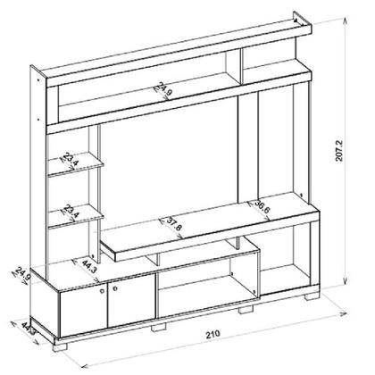 Imagem de Estante Home Theater Para TV Até 70" Atlanta Madeirado