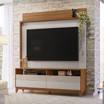 Imagem de Estante Home Theater Para TV Até 70 Polegadas 1,60m Granada Madeirado / Off White Notável