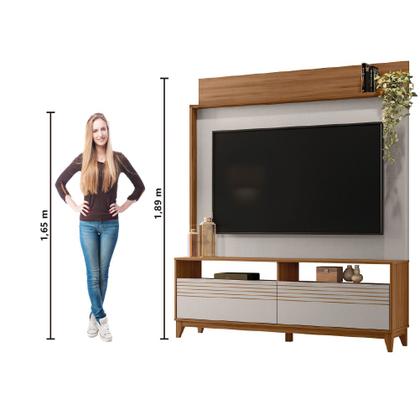Imagem de Estante Home Theater Para TV Até 70 Polegadas 1,60m Granada Madeirado / Off White Notável