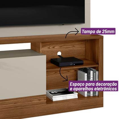 Imagem de Estante Home Theater Ripado Para TV Até 50 Polegadas Sala Estar 4 Prateleiras 2 Portas 5 Pés Alagoas