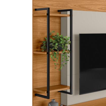 Imagem de Estante Home Theater Ripado Para TV Até 50 Polegadas Sala Estar 4 Prateleiras 2 Portas 5 Pés Alagoas