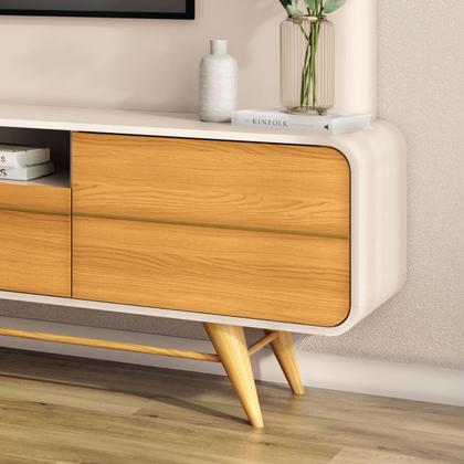 Imagem de Estante Home Theater Sala Estar Fita LED TV Até 85 Polegadas 3 Portas Pés Nobre