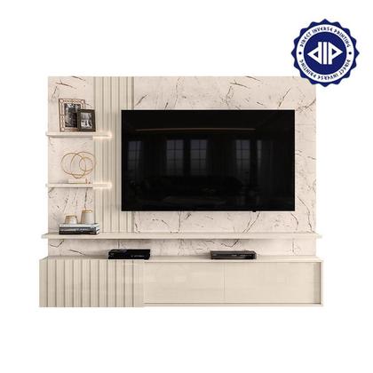 Imagem de Estante Home Theater Suspenso Atena com Aparador Estoril Calacata Off White  Madetec