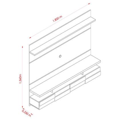 Imagem de Estante Home Theater Suspenso Lana 1.8 Naturale Off White  Madetec