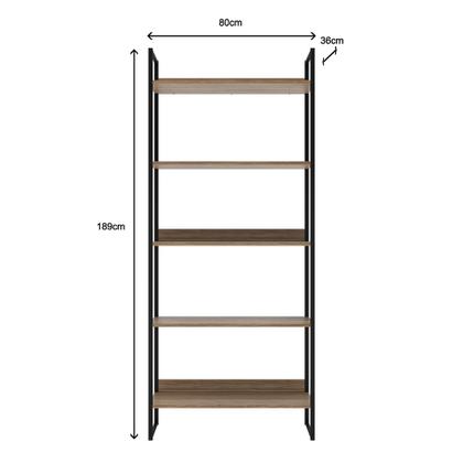 Imagem de Estante Industrial com 5 Prateleiras Metal E Madeira Laminado Com Preto