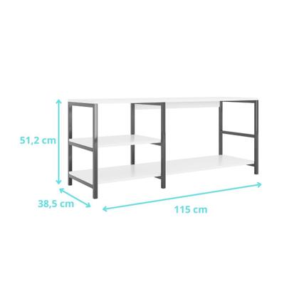 Imagem de Estante Industrial Rack Brooklin 115 TV 40 Polegadas Branco