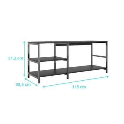 Imagem de Estante Industrial Rack Brooklin 115 TV 40 Polegadas Preto