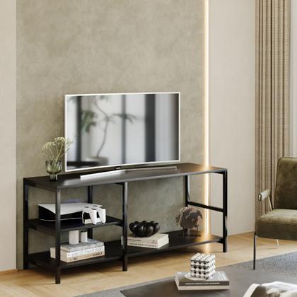Imagem de Estante Industrial Rack Brooklin 115 TV 40 Polegadas Preto