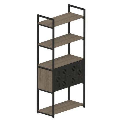 Imagem de Estante Industrial UrbnFlex 2 PT Preta e Mel 152 cm