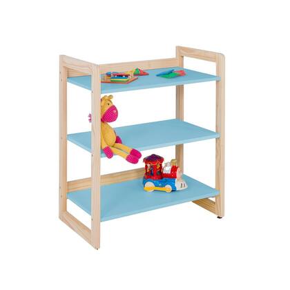 Imagem de Estante Infantil Multiuso Colorê Baixa 75 x 64 cm 3 Prateleiras Azul Bebê
