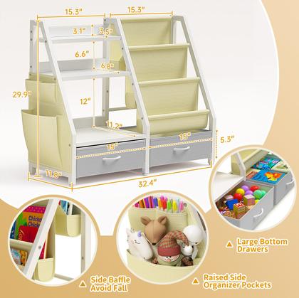 Imagem de Estante Infantil Twinkoo Kids 3 Níveis - Organizadora de Livros e Brinquedos