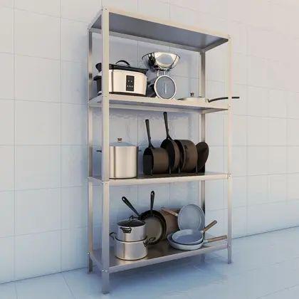 Imagem de Estante Inox 4 Planos Reforçada para Cozinha Industrial