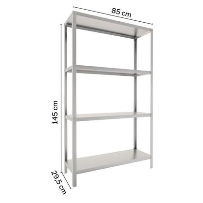 Imagem de Estante Inox 4 Planos Reforçada para Cozinha Industrial