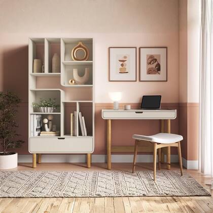 Imagem de Estante Livreiro 180X90 cm Escrivaninha 100 cm Pes Madeira Maciça Artesano