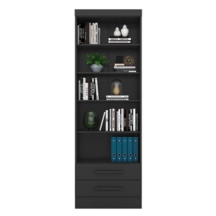 Imagem de Estante Livreiro 2 Gavetas e 5 Prateleiras Fancy Q01 Preto Fosco - Mpozenato