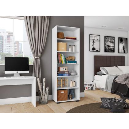 Imagem de Estante Livreiro 5 Prateleiras Madeira Para Sala Quarto