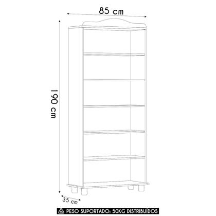 Imagem de Estante Livreiro 85cm Com Prateleiras Pé Madeira Rubia Freijó F07 - Mpozenato