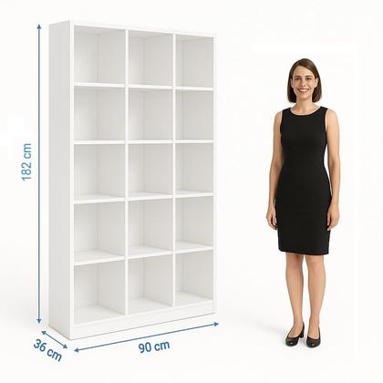 Imagem de Estante Livreiro Colméia 15 Nichos Organizador Moderno Loja Casa Escritório Expositores