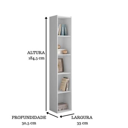 Imagem de Estante Livreiro com Prateleiras Janaína Kit 2 Unid - AJL Móveis