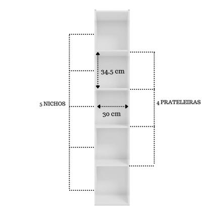 Imagem de Estante Livreiro com Prateleiras Janaína Kit 2 Unid - AJL Móveis