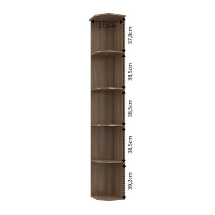 Imagem de Estante Livreiro de Canto Cantoneira Evolution Plus 201,5cm Marrom