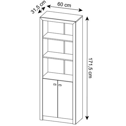 Imagem de Estante Livreiro de Escritório ME4110 c/ 2 Portas e 3 Prateleiras Branco - Tecno Mobili
